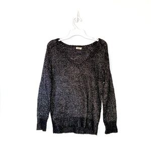 L'agence silver and black sweater with elbow pads